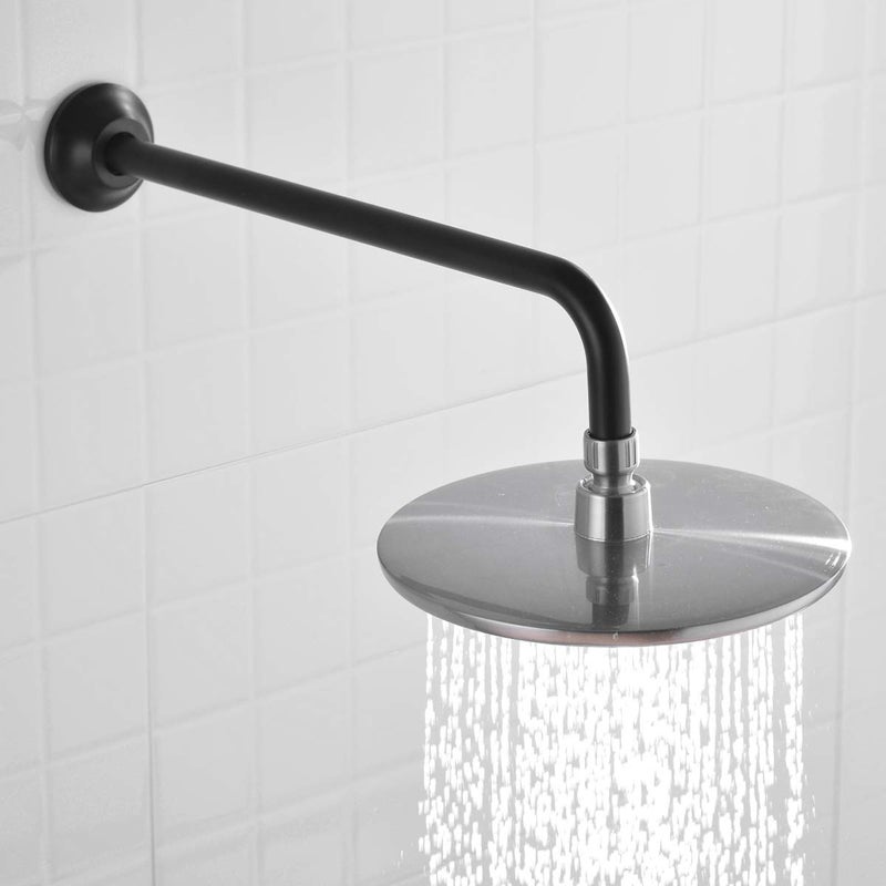 BESTILL 16 Inch L-Shaped Shower Head Extension Arm, Shower Arm and Flange Included, Matte Black - Image 3